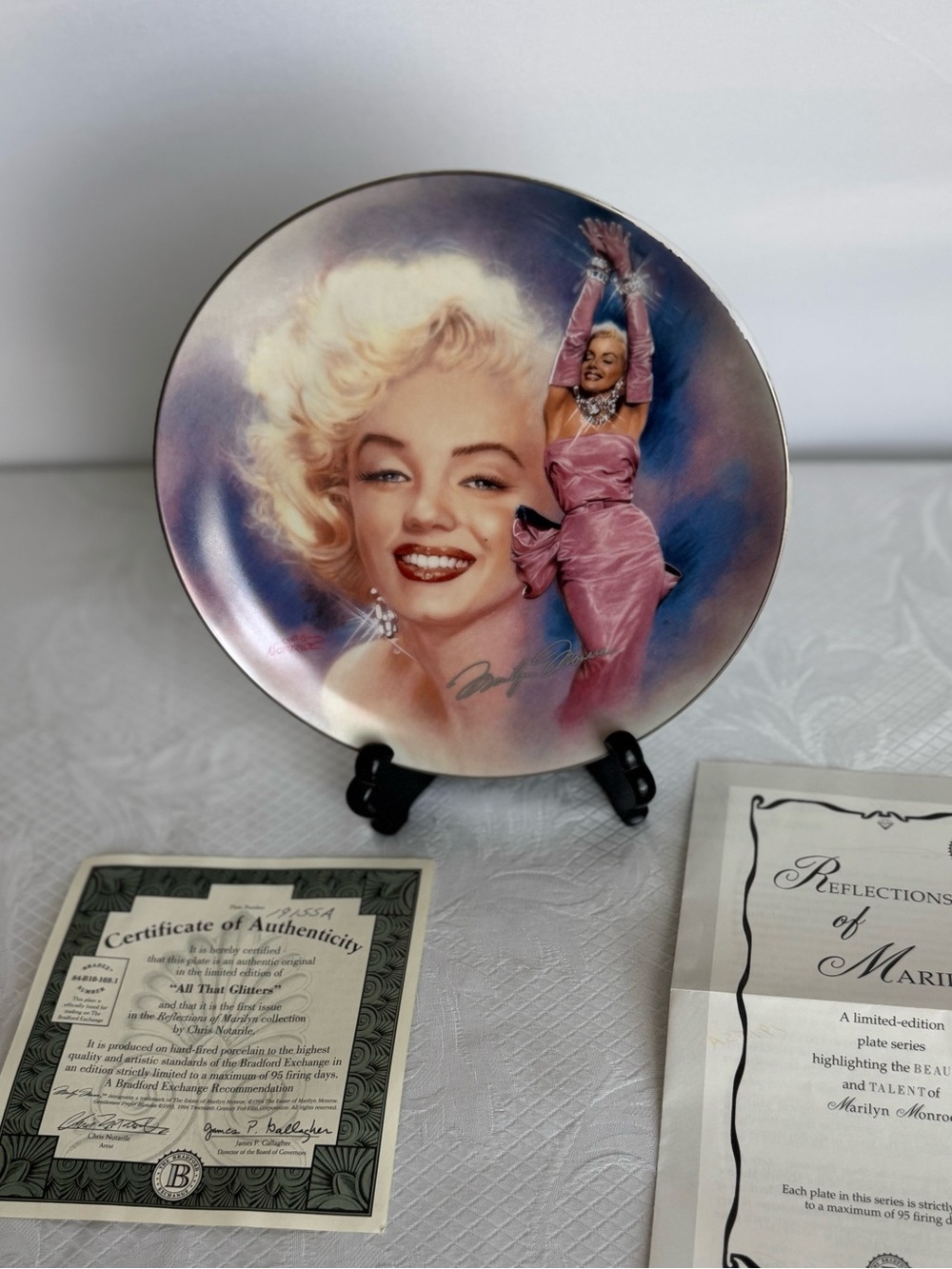 Bradford Exchange Marilyn Monroe “All that Glitters” Plate 1994 LE w/ COA